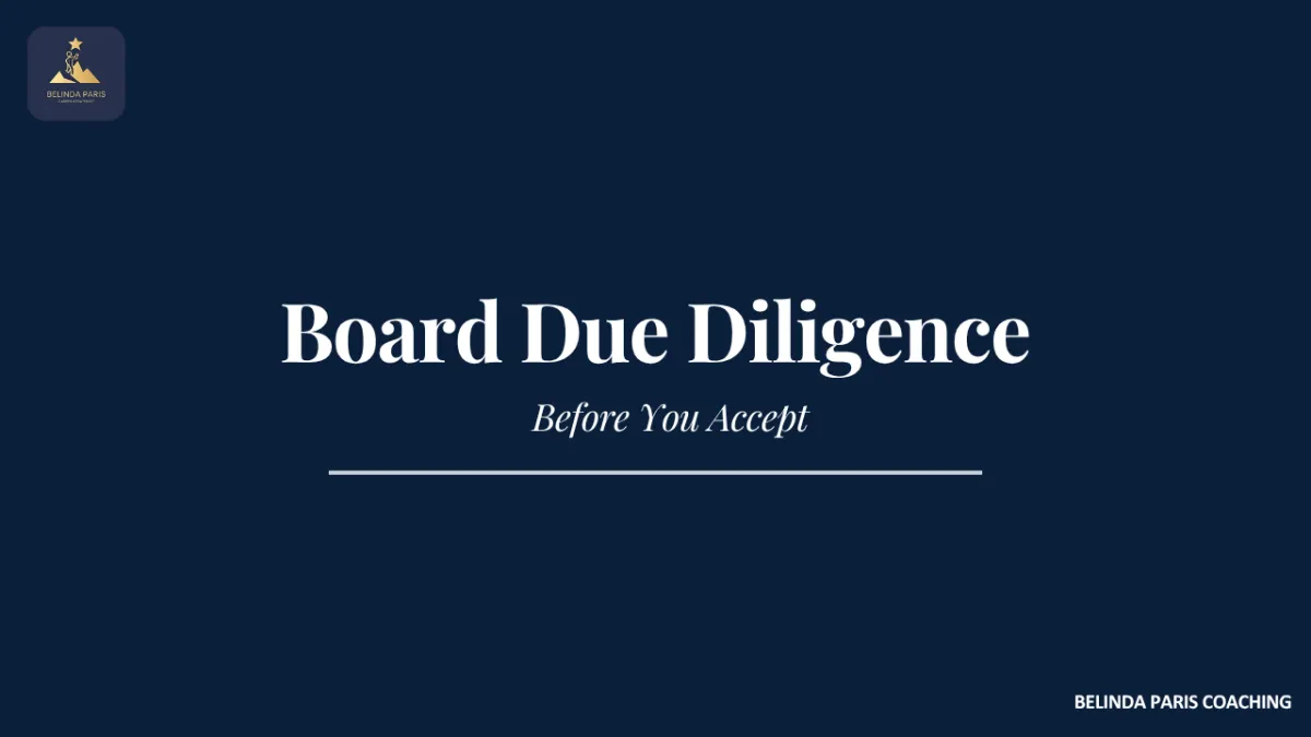 Prospective director reviewing board papers and financial information before accepting an appointment