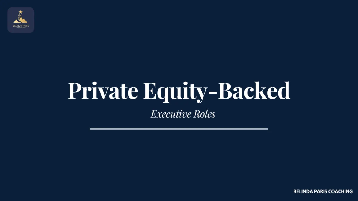 Senior executive preparing for a leadership role in a private equity-backed business