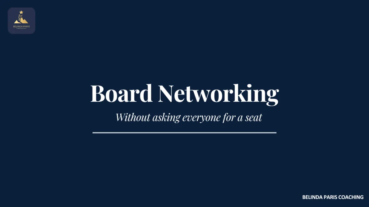 Board candidate building professional relationships through a governance conversation