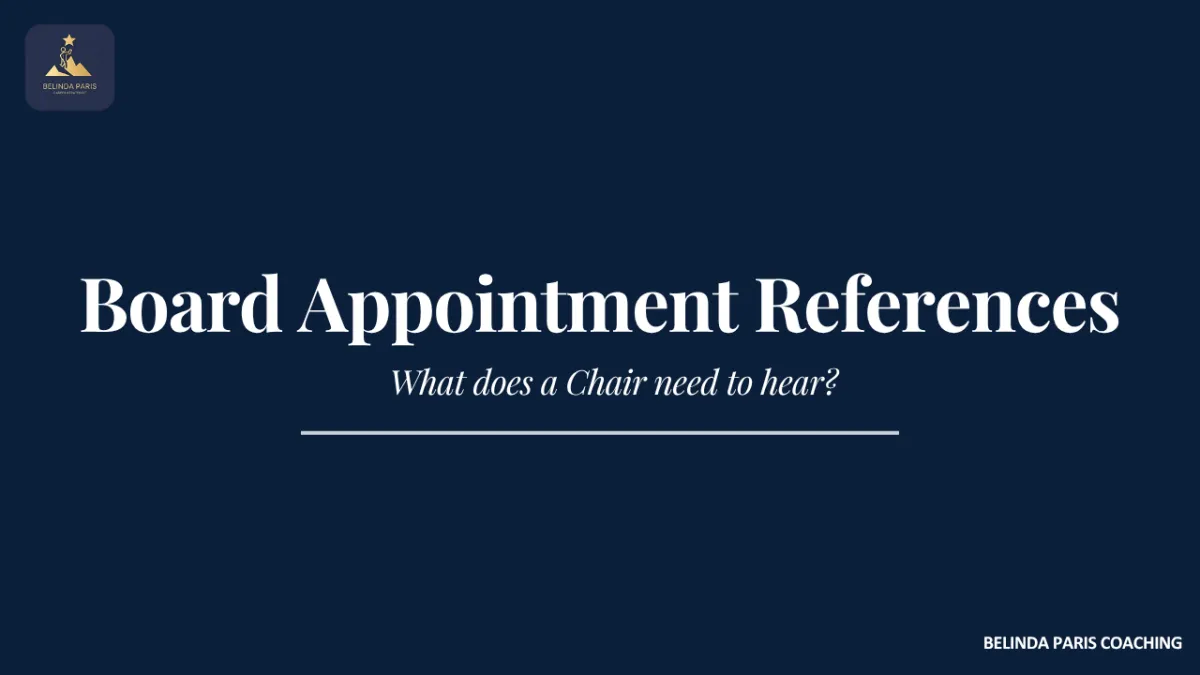 Board candidate speaking privately with a potential referee about a director appointment