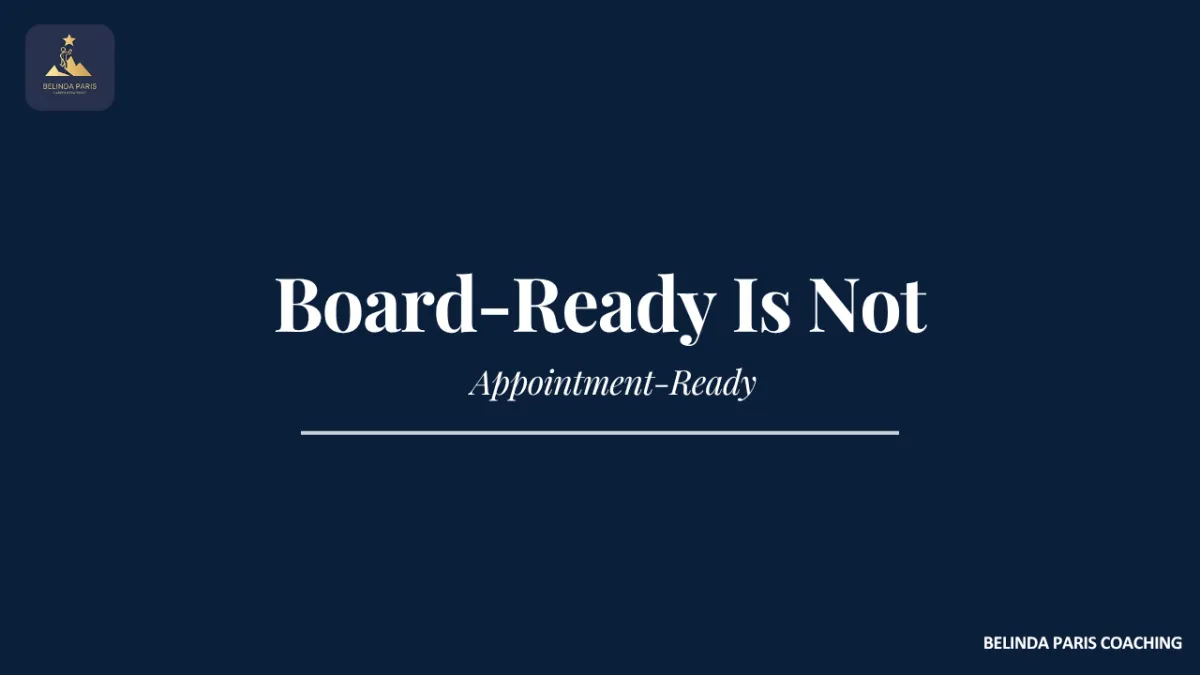 Executive assessing whether their board case is ready for an appointment process