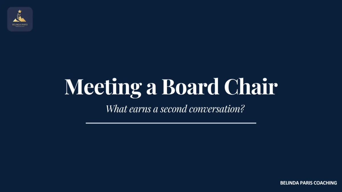 Senior executive having a professional first meeting with a board chair