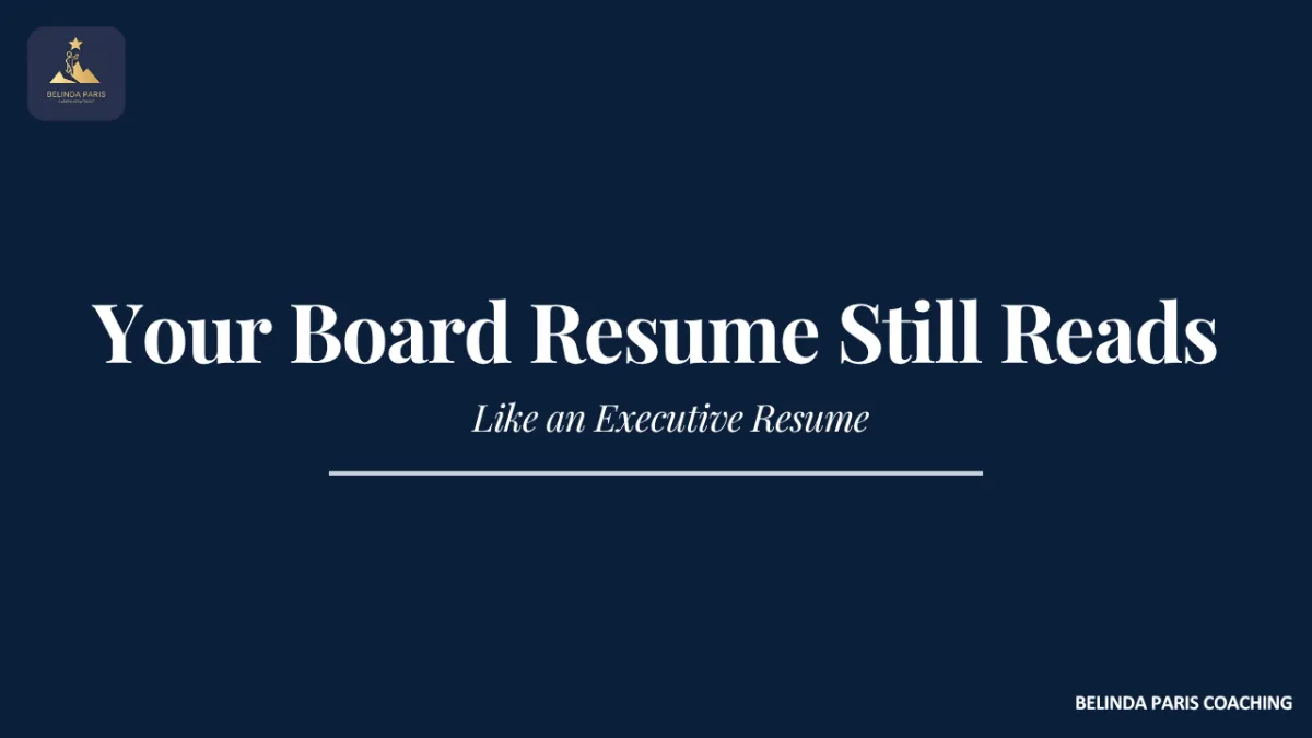 Senior executive reviewing a board resume for governance contribution and oversight