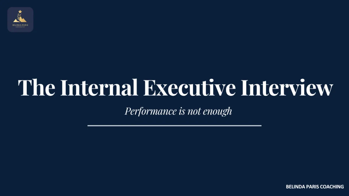 Internal executive candidate presenting readiness for a promotion panel