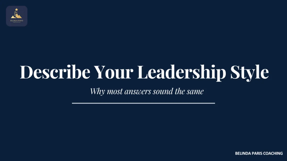 Executive explaining leadership style through specific examples in an interview