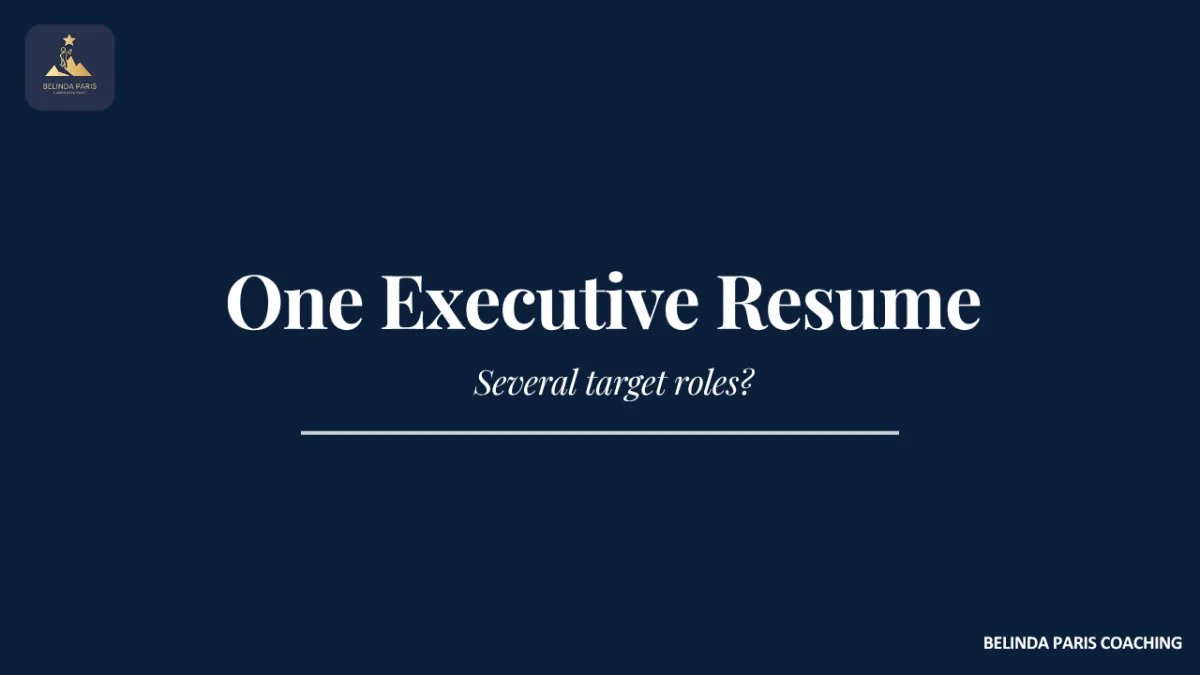 Executive comparing related target roles against one core resume
