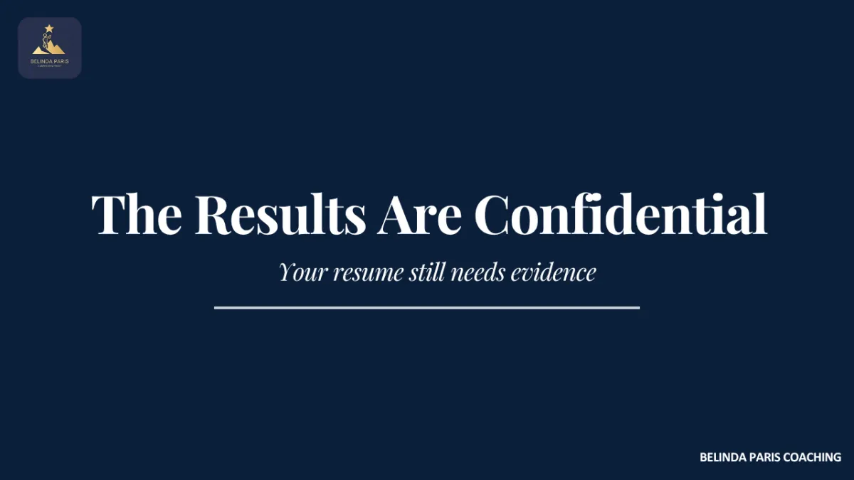 Executive writing credible commercial achievements while protecting confidential figures