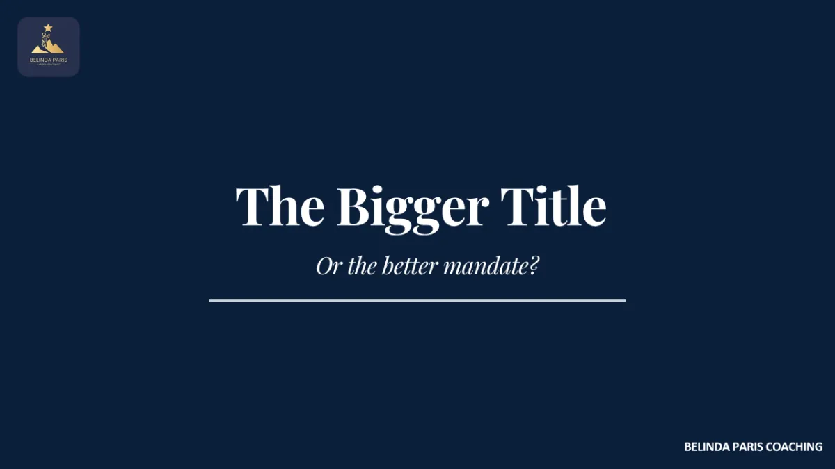 Executive comparing a larger title with a role offering stronger authority and scope
