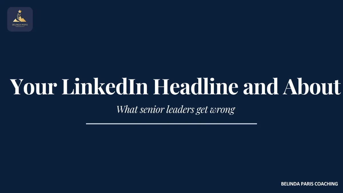 Senior leader editing their LinkedIn headline and About section