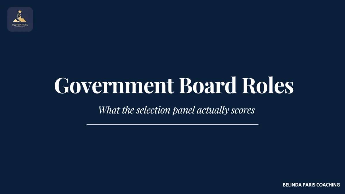 Executive preparing an application for an Australian government board role