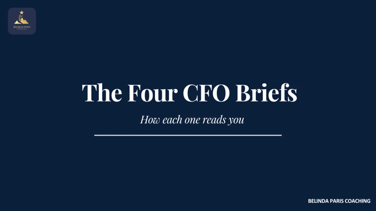 CFO reviewing different types of CFO role briefs