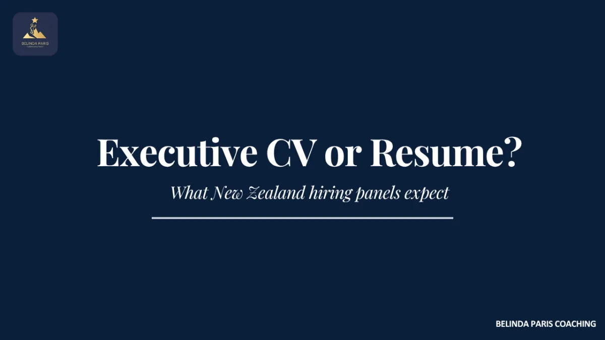 Executive preparing a CV for a New Zealand senior role