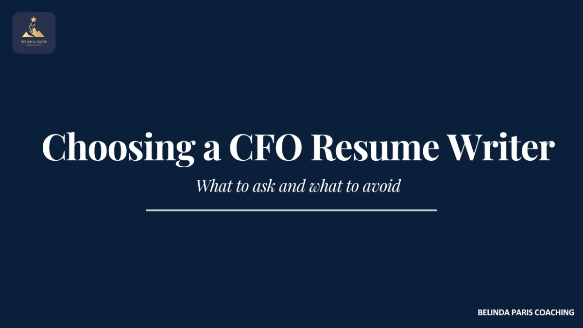 CFO meeting a resume writer to discuss their career