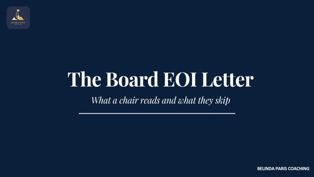 Executive writing an expression of interest letter for a board role