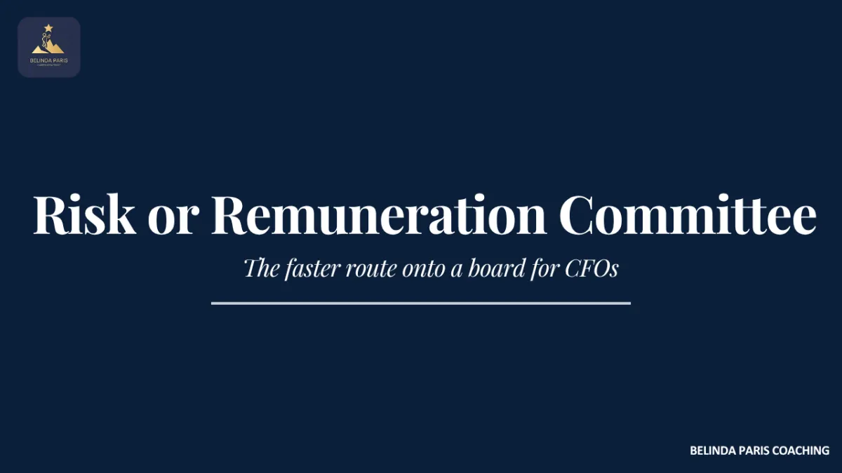 CFO preparing for a board risk committee role