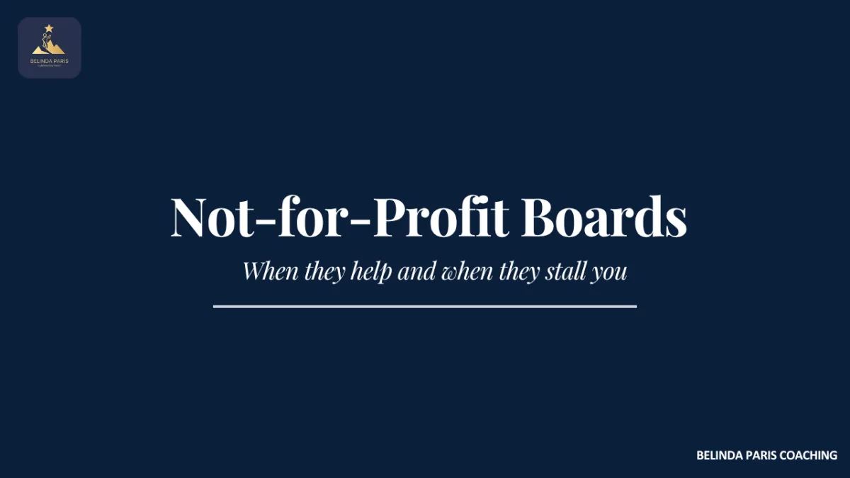 Executive attending a not-for-profit board meeting