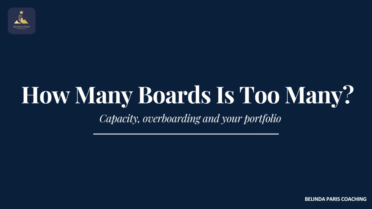 Director planning a board portfolio and time commitments