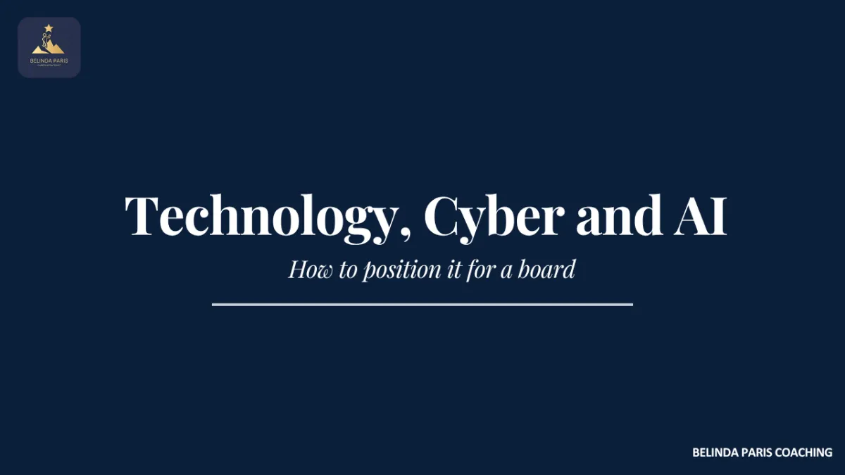 Technology executive presenting to a board