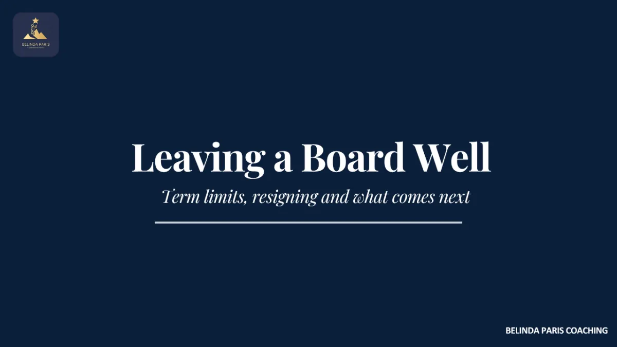 Director discussing their departure with a board chair