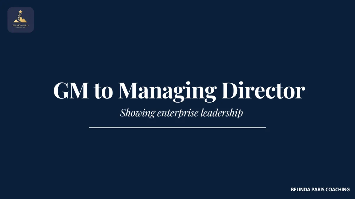 General manager preparing for a managing director role