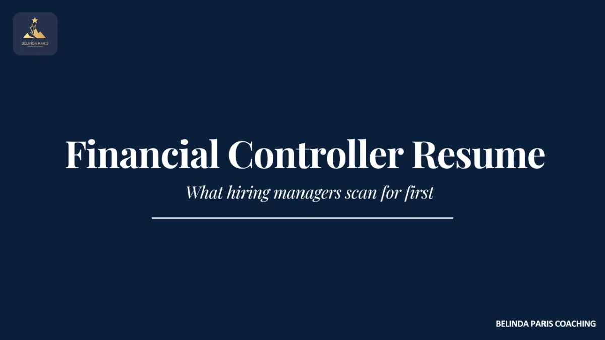 Financial controller updating their resume