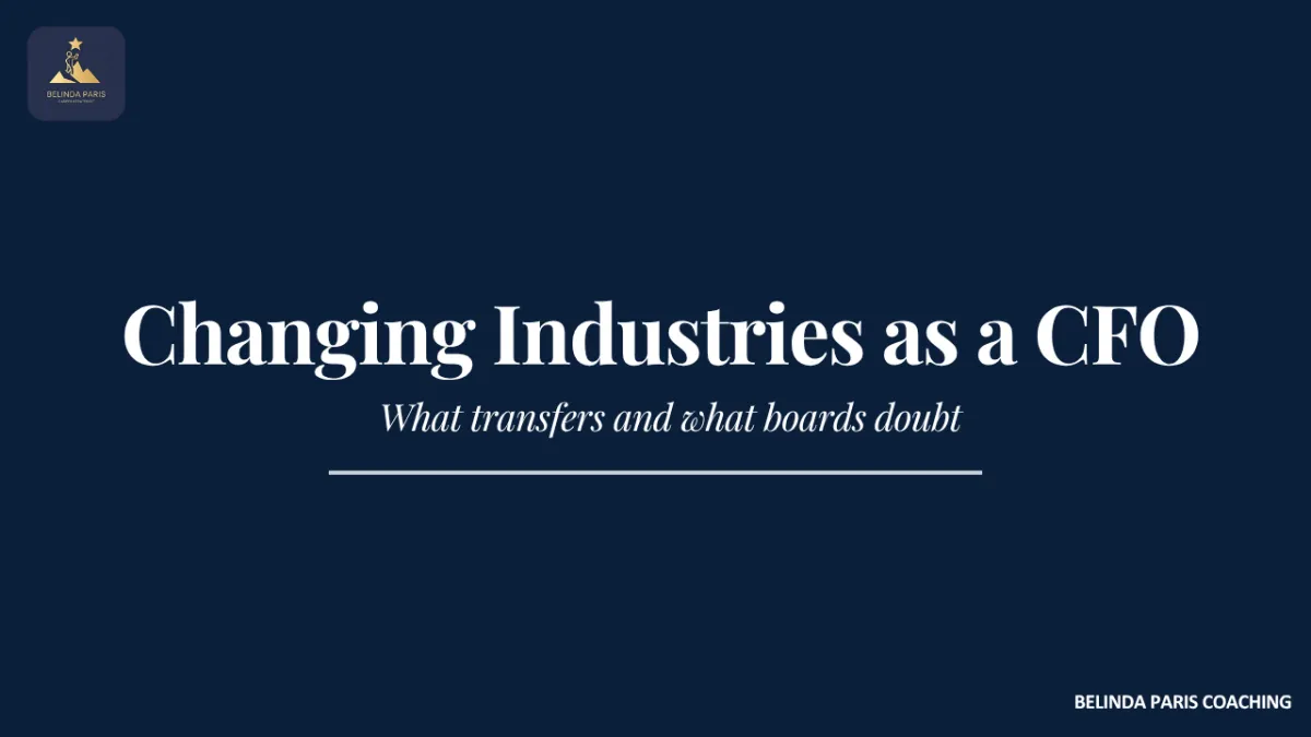 CFO considering a role in a new industry