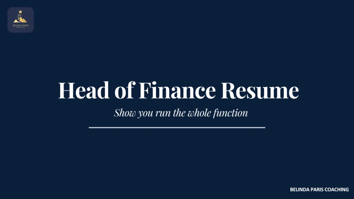 Head of finance reviewing their resume