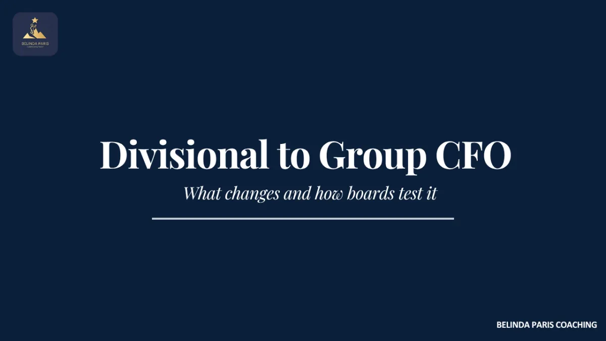 Divisional CFO preparing for a group CFO interview