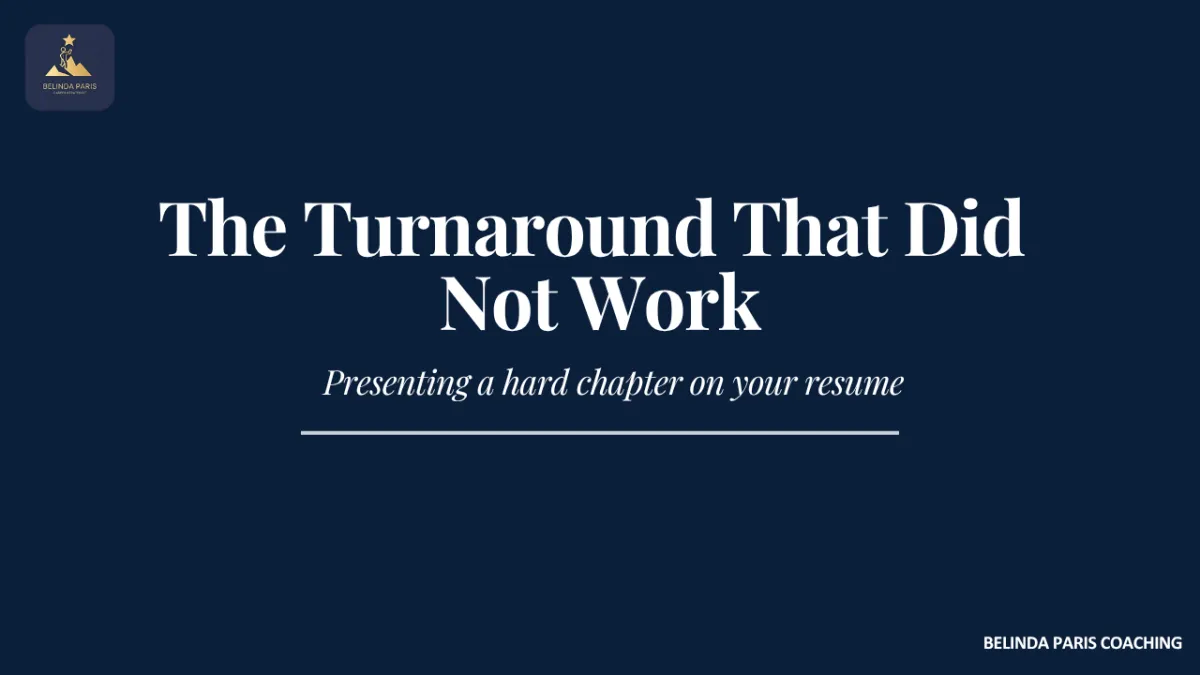 CFO reflecting on a difficult chapter in their career