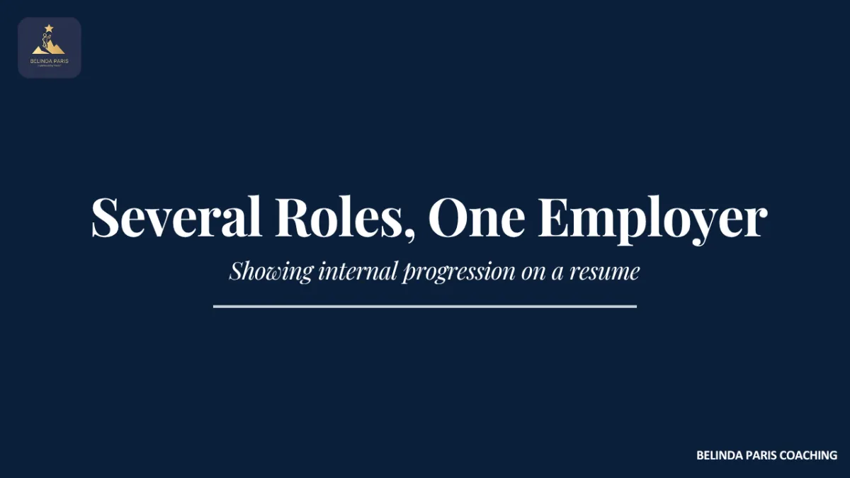 Executive with a long career at one organisation updating their resume