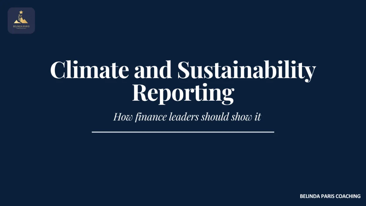 Finance leader reviewing sustainability reporting data