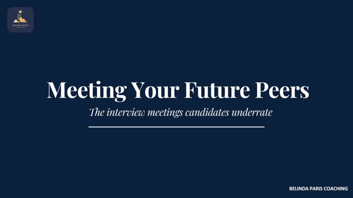 Executive candidate meeting future colleagues over coffee