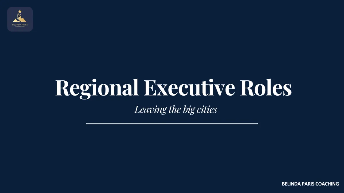 Executive considering a senior role in a regional town
