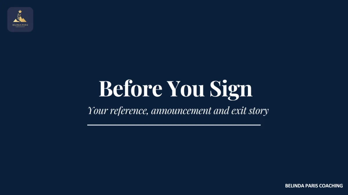 Executive reviewing exit documents before signing