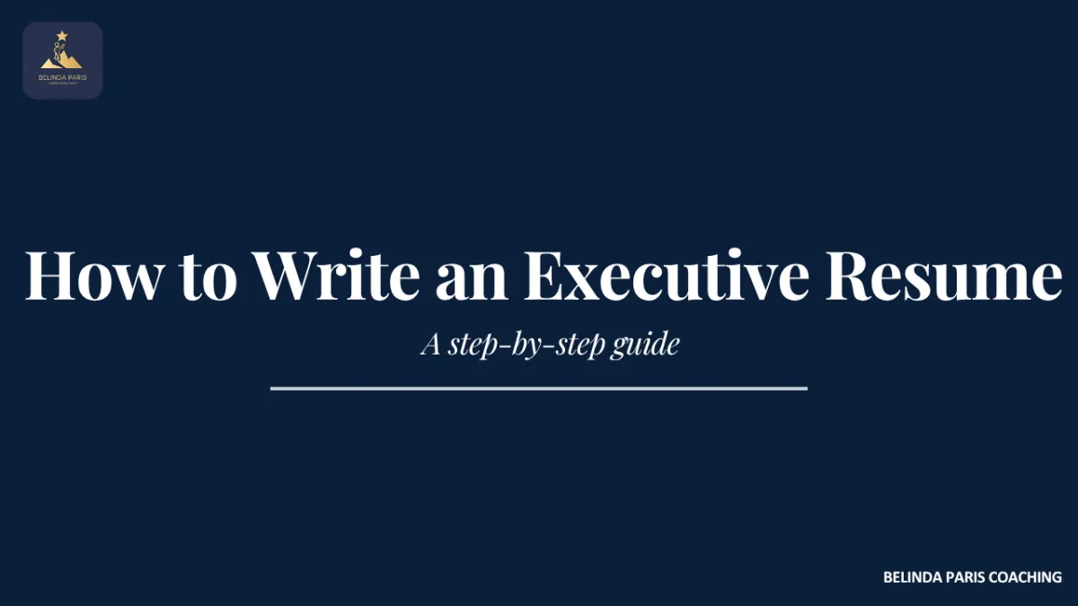 Executive writing their resume at a desk