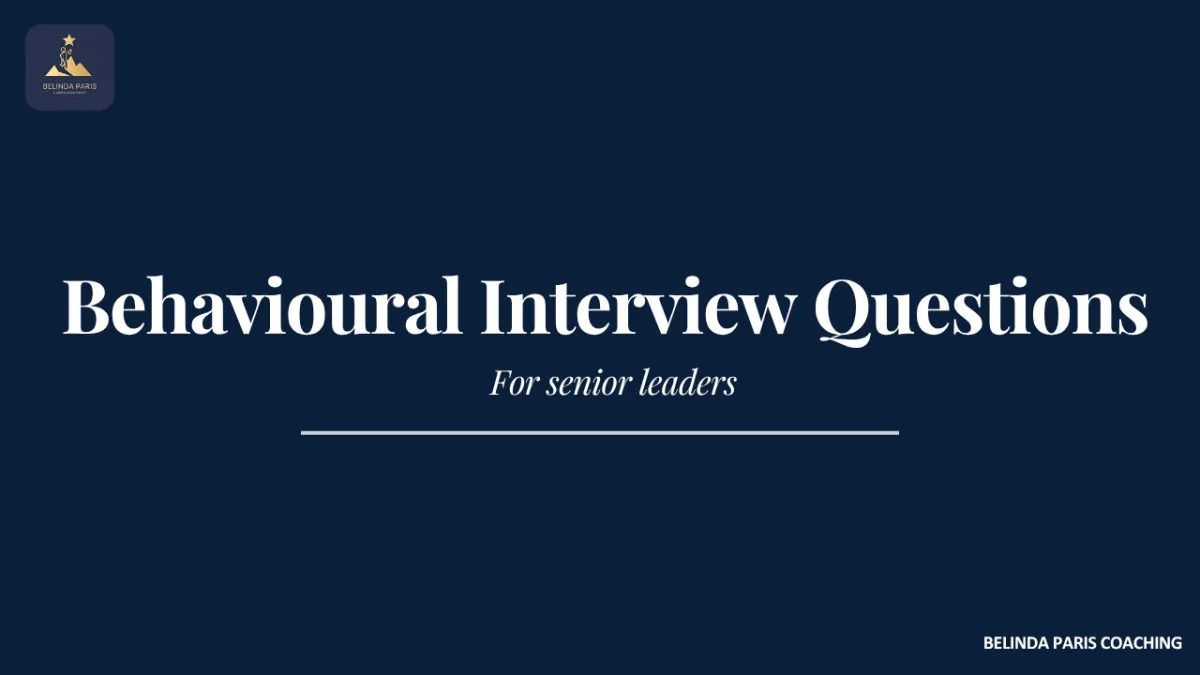 Senior leader answering a behavioural interview question