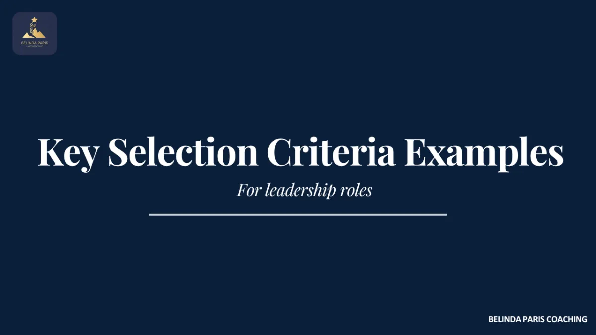 Leader writing selection criteria responses