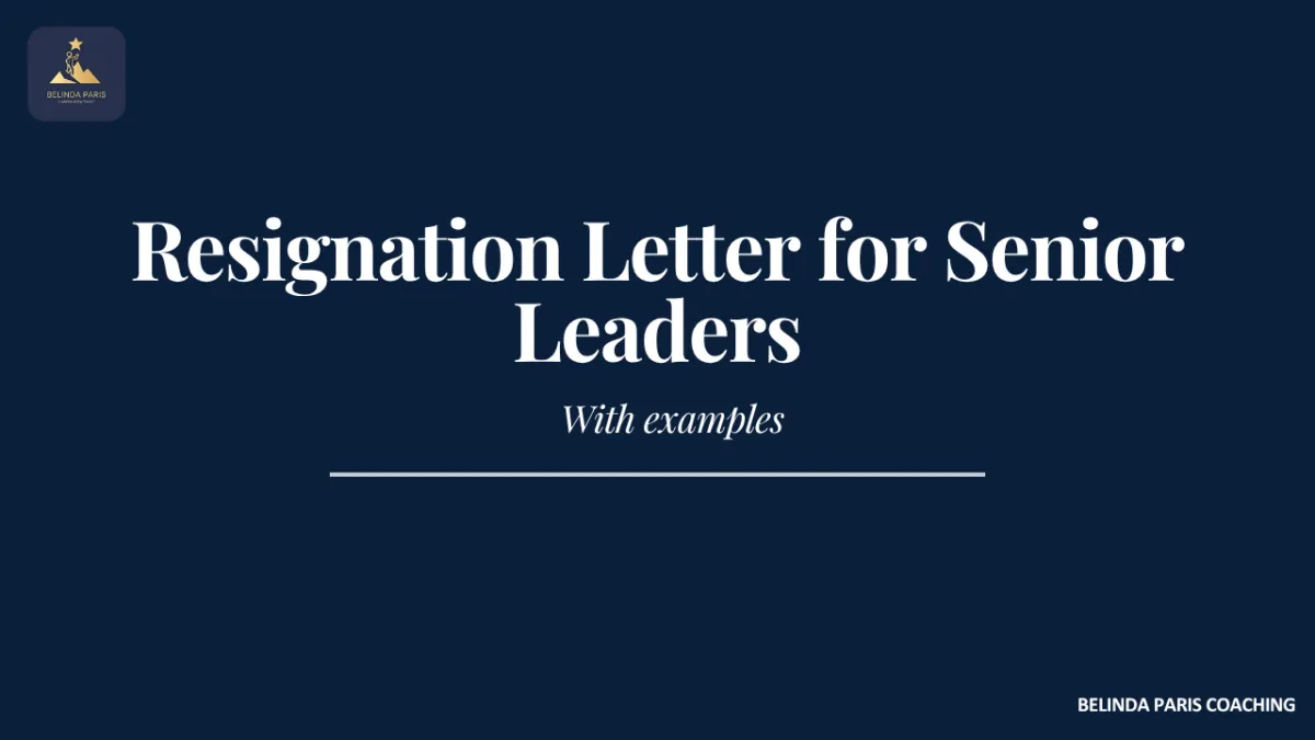 Senior leader preparing a resignation letter