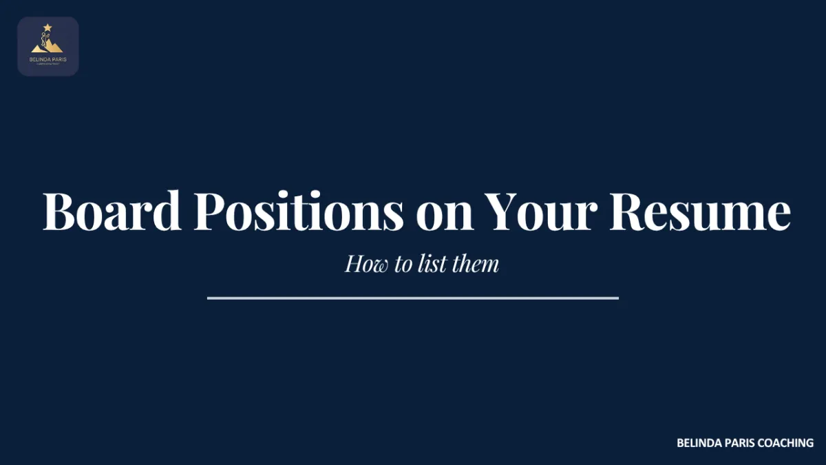 Executive adding board roles to their resume