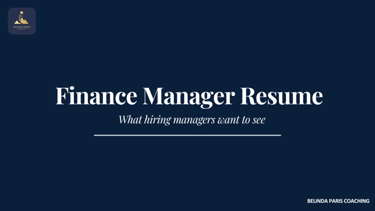Finance manager updating their resume