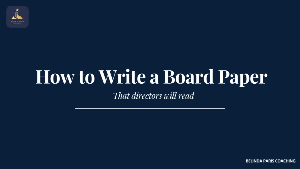 Executive preparing a board paper