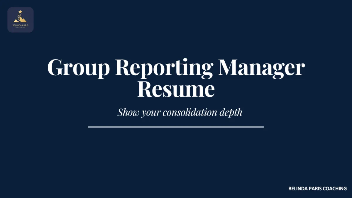 Group Reporting Manager preparing consolidated financial statements