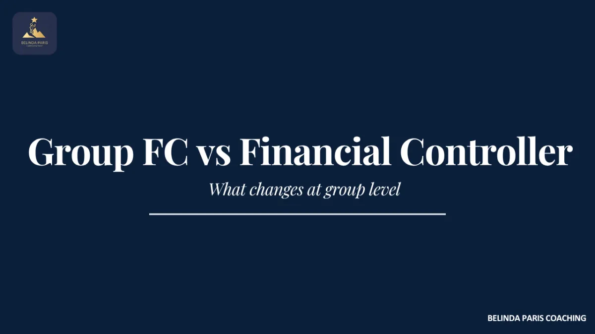 Financial Controller reviewing a group structure chart with several entities