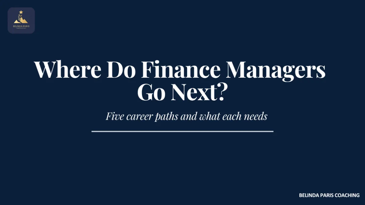 Finance Manager planning the next step in their career