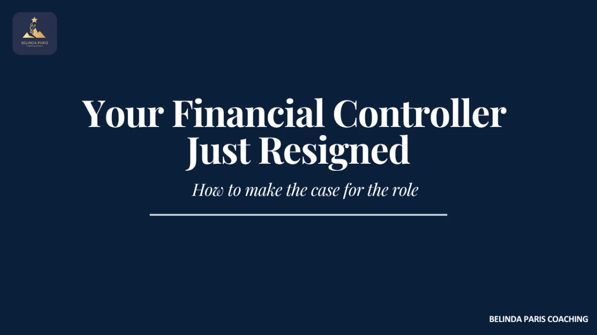 Finance Manager preparing an internal case for the Financial Controller role