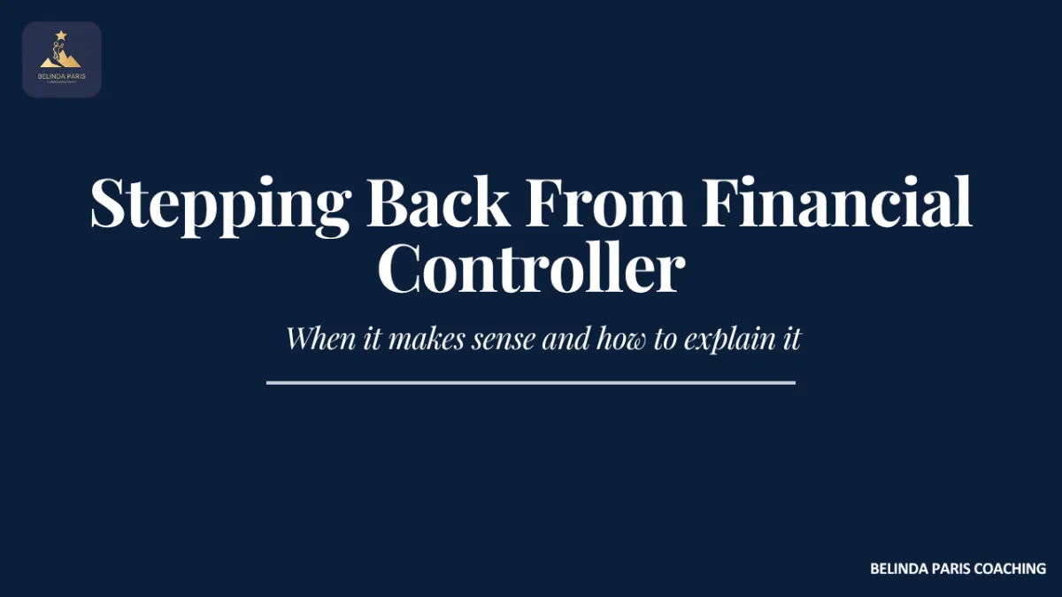 Finance professional considering a step back to a smaller role