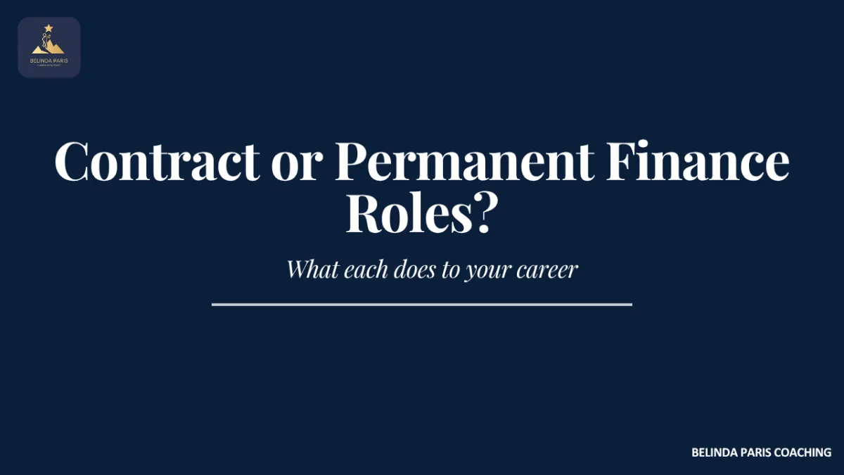 Finance professional comparing a contract role with a permanent offer