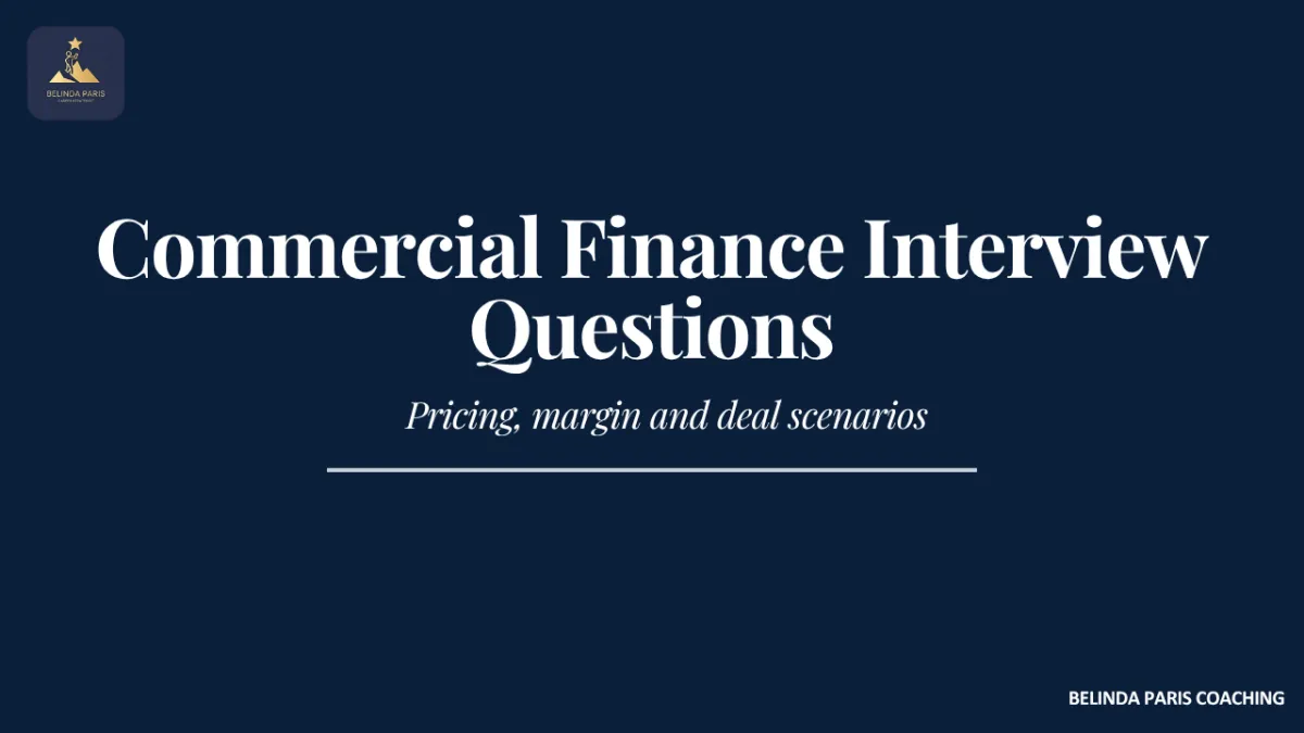 Commercial Finance Manager discussing a pricing scenario in an interview