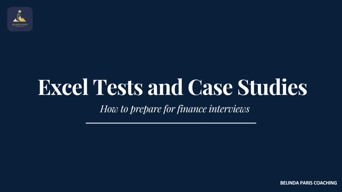 Finance candidate completing an Excel test during an interview