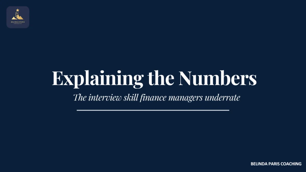 Finance Manager explaining a chart to a non-finance interview panel